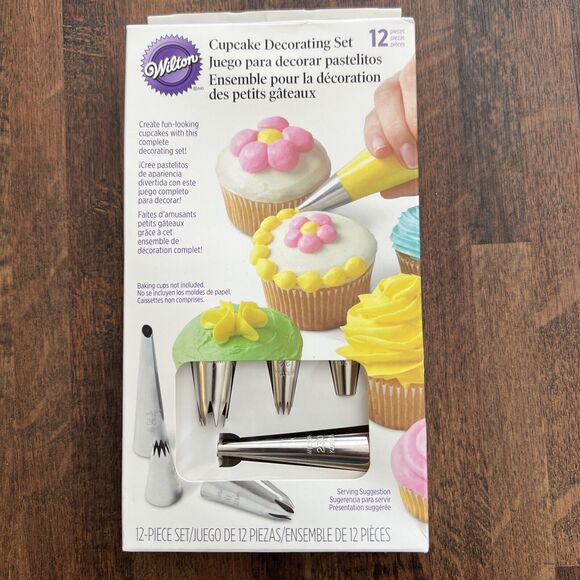 Wilton Cupcake Decorating Icing Tips, 12-Piece Set Easy Step by Step Instruction - Picture 1 of 16